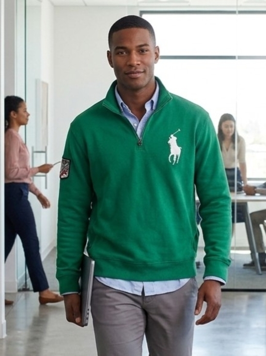Ralph Lauren Other - Ralph Lauren Green Polo Pony Half-Zip Sweater